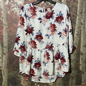 Faded Glory floral blouse